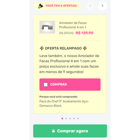 Exemplo de order bump no checkout